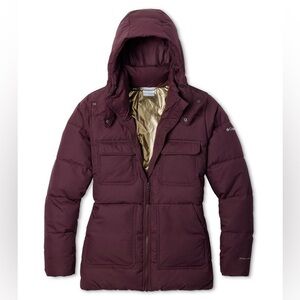 Columbia Women's Dark Red Hooded Puffer Jacket
